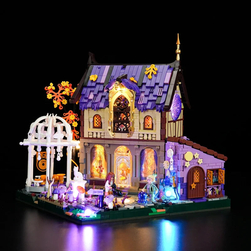 Luna Cottage LUMIBRICKS – Fantasy building set with LED lighting, minifigures and healing pavilion