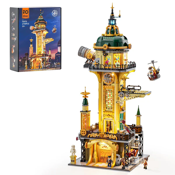 Illuminated Steampunk Astronomy Tower