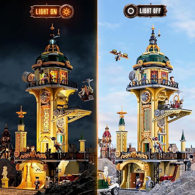 Illuminated Steampunk Astronomy Tower