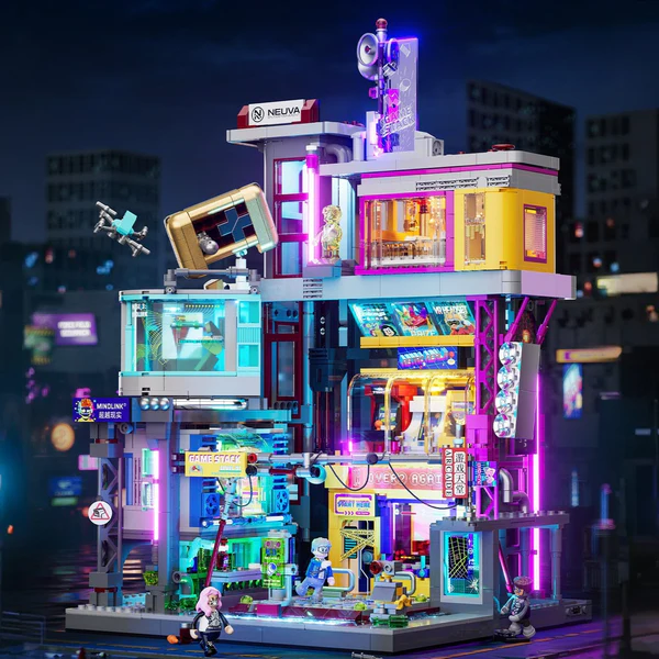 Buildable Light-Up Cyberpunk Arcade