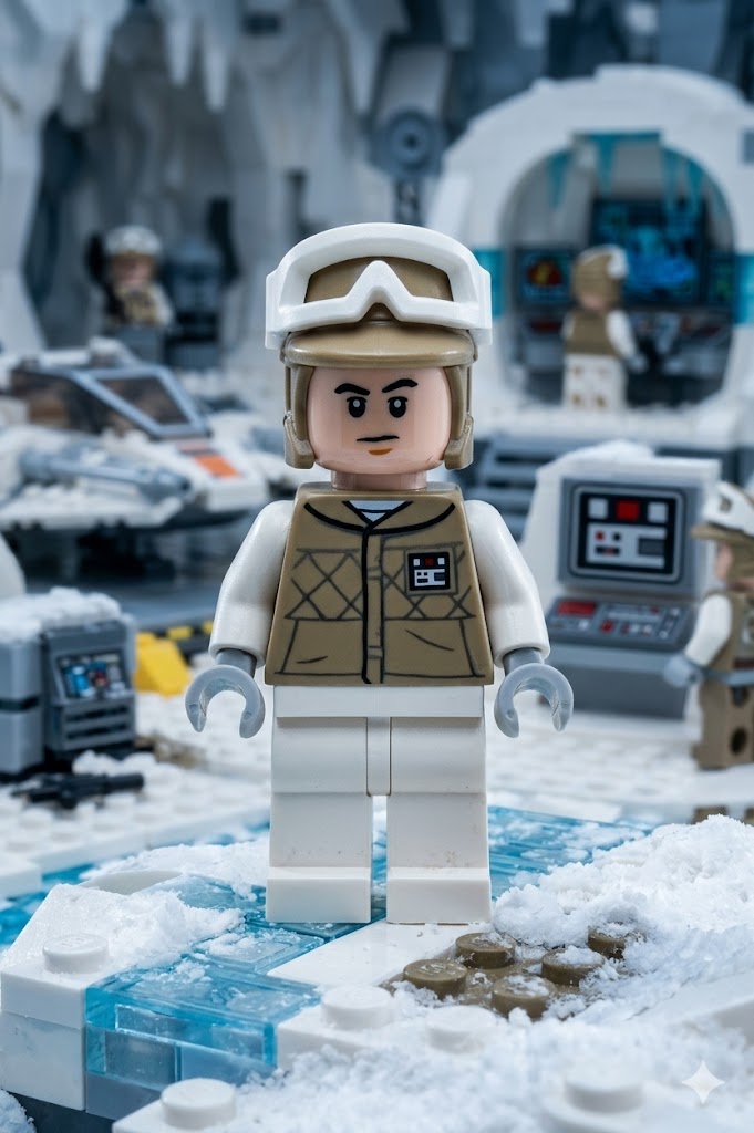 SW1187 - Hoth Rebel Trooper - Dark Tan Uniform and Helmet, White Legs