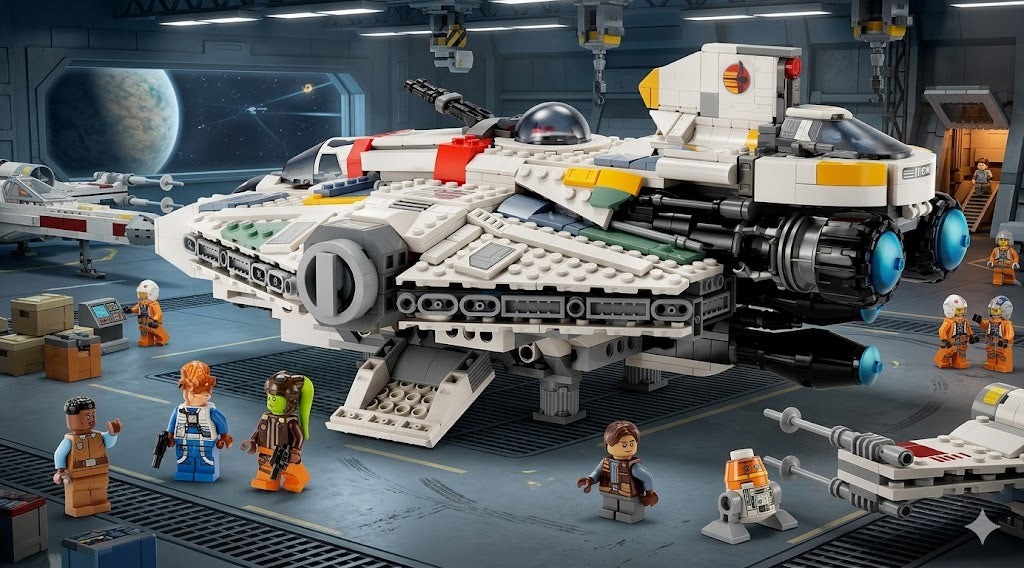 LEGO Star Wars 75357 Ghost & Phantom II – detail view of Ghost starship interior and spring-loaded shooters