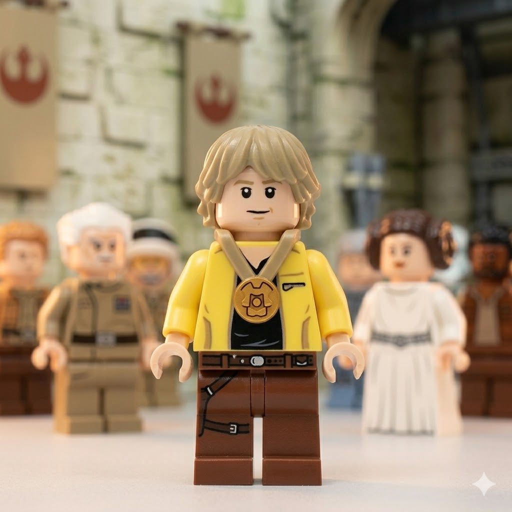 SW1283 Luke Skywalker Celebration – LEGO Star Wars Minifigure, back view