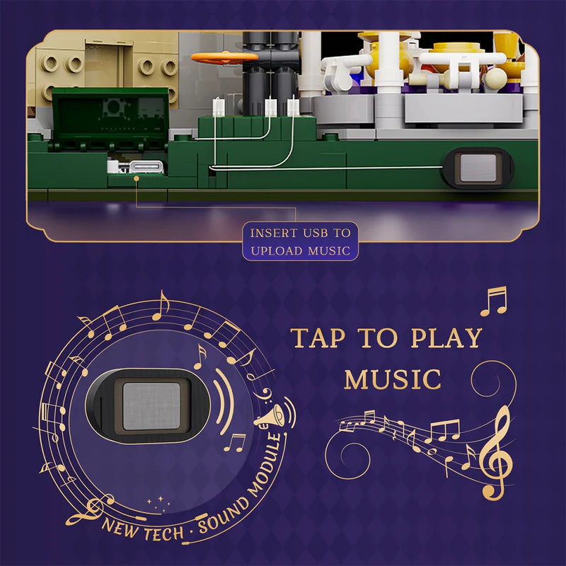Luna Cottage LUMIBRICKS USB-C audio module – Built-in touch music playback in fantasy building set