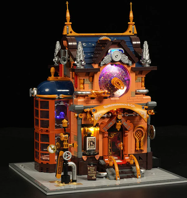 11013 Steampunk Memory Magic Shop – detailed interior magic shop accessories close-up