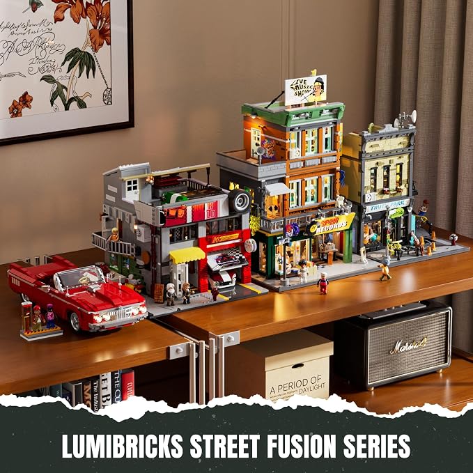 Lumibricks 19003 hip-hop record store modular building gift for music lovers artists and collectors city display