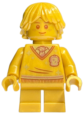 LEGO Harry Potter Ron Weasley 20th Anniversary minifigure in exclusive pearl gold finish with Gryffindor sweater